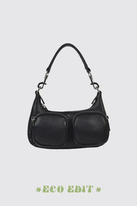 Scheana Mini Pocket Shoulder Bag - Black Pebble