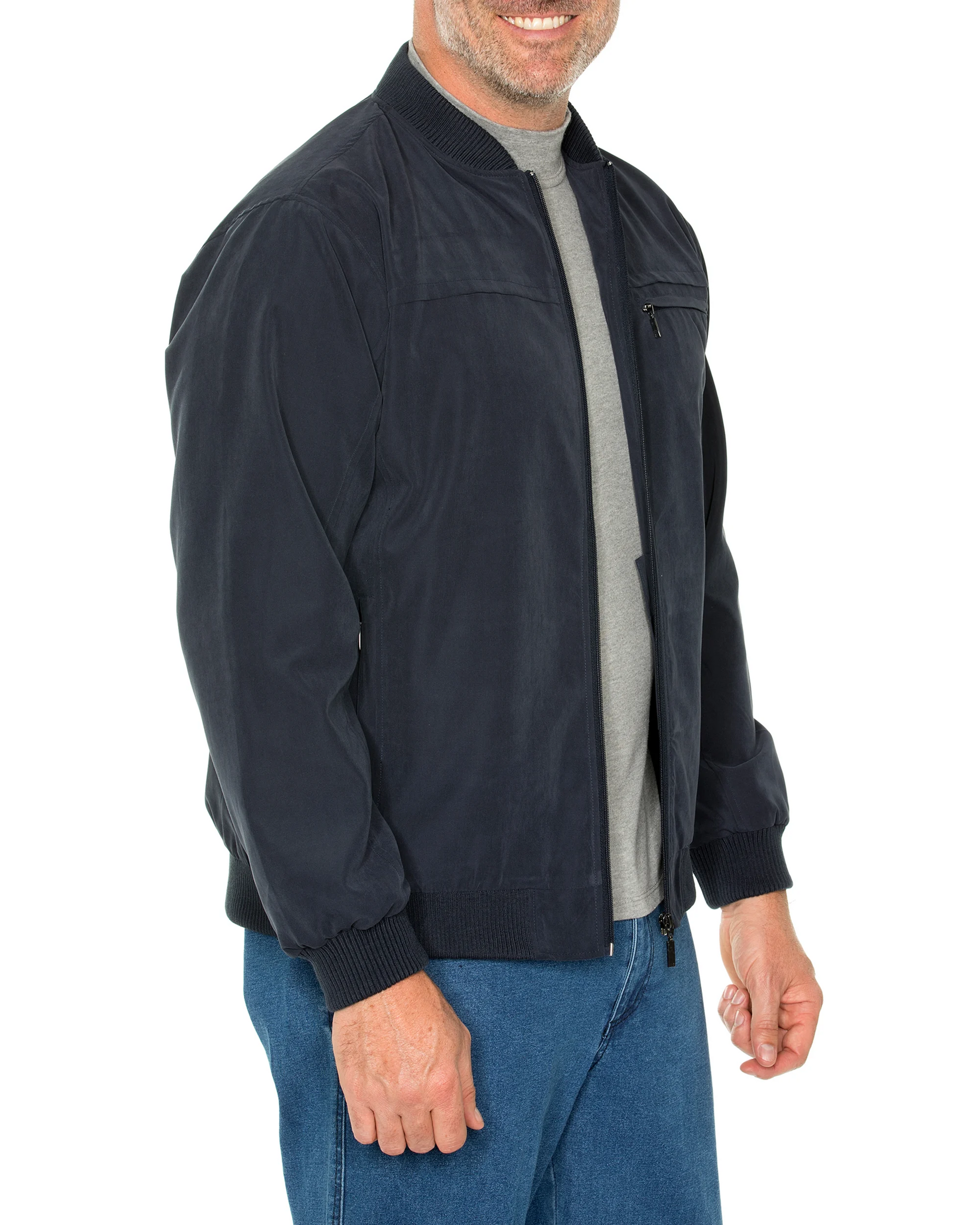 Microfibre Bomber - Navy